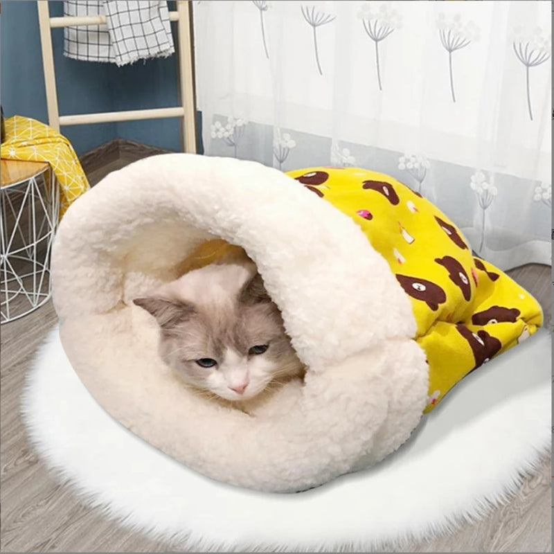 Cama Saco de Dormir PlushDream – Conforto Aconchegante para Gatos e Cães Pequenos