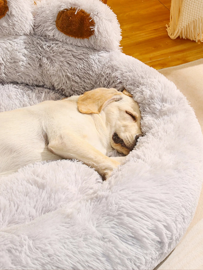 Cama para cães e gatos, formato de pata de urso