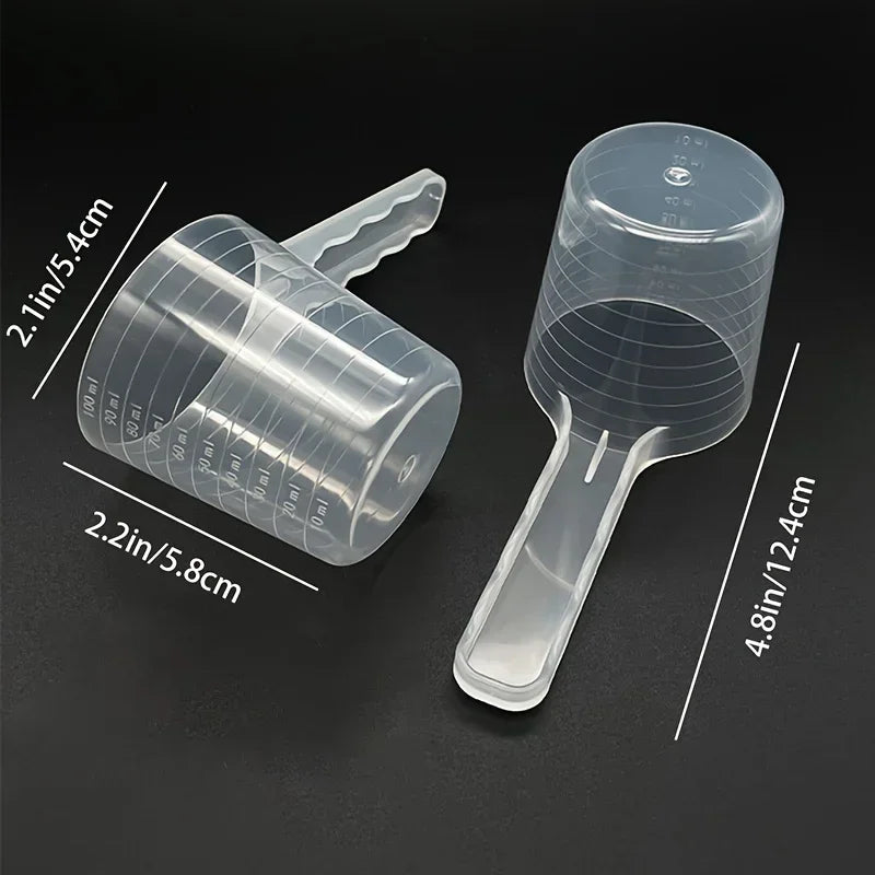 1pc Transparent Pet Measuring Spoon With Scale Plastic Dog Cat Feeding Shovel Pet Tableware Supplies 50g 100ml