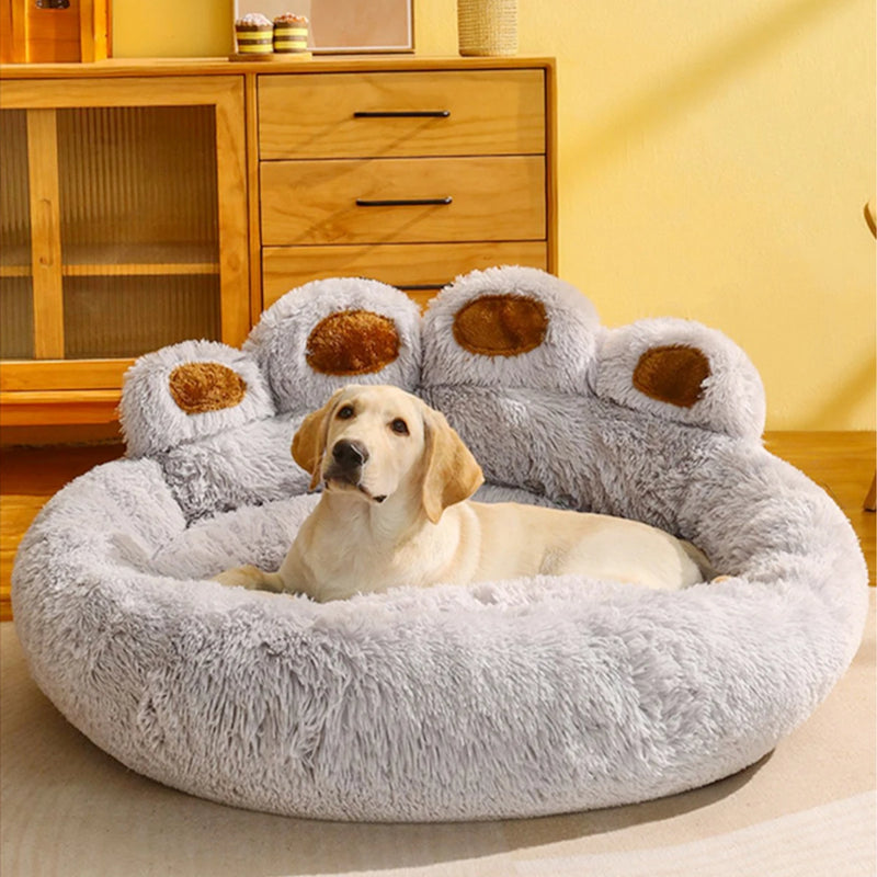 Cama para cães e gatos, formato de pata de urso