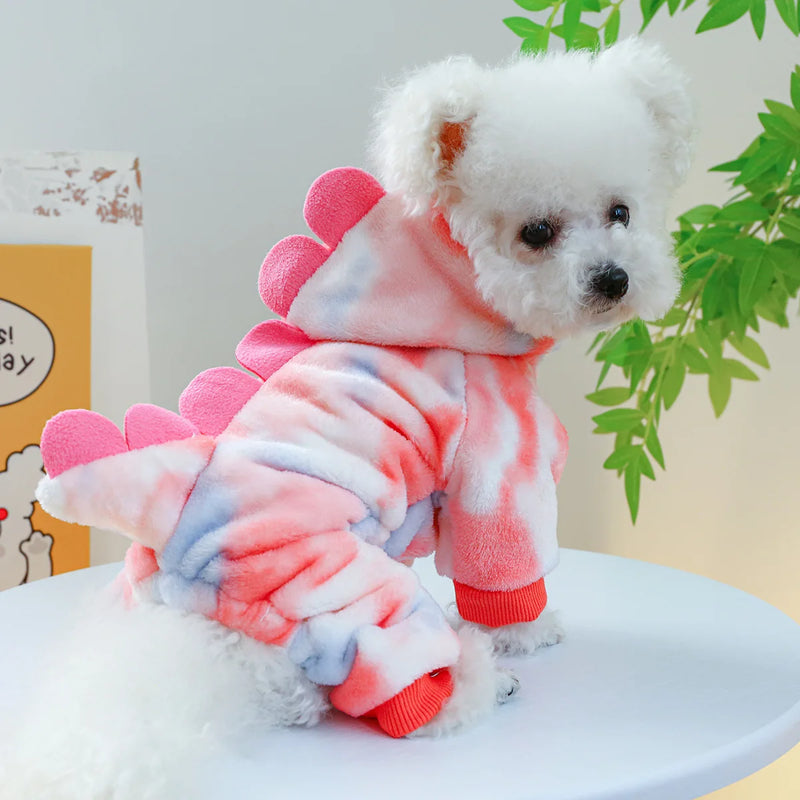 Macacão de Lã Fleece para Cães e Gatos – Roupa Pet Clássica para Outono/Inverno, Estilo Casual