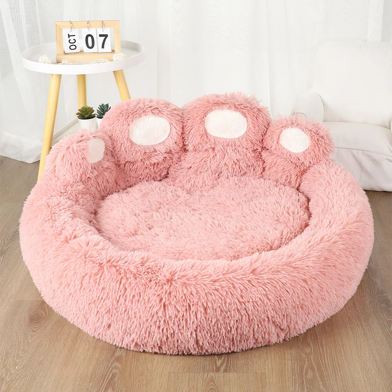 Cama para cães e gatos, formato de pata de urso