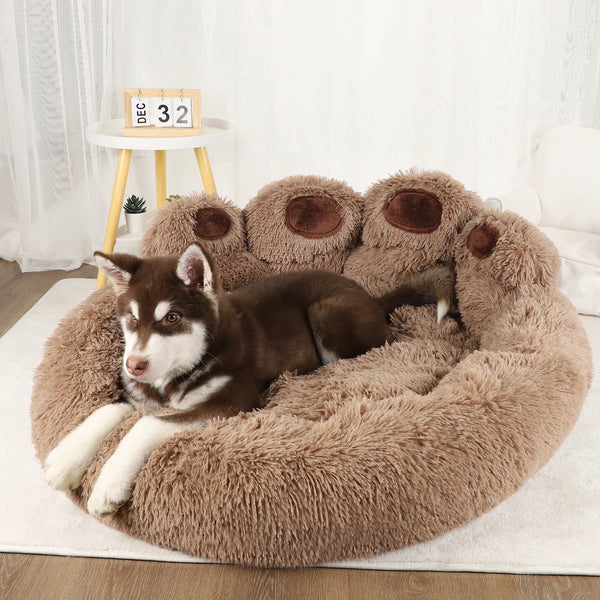 Cama para cães e gatos, formato de pata de urso