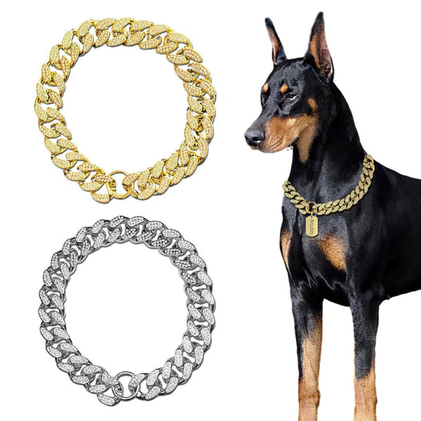 Colar Estiloso PetChain – Corrente Leve e Resistente para Cães e Gatos