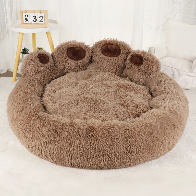 Cama para cães e gatos, formato de pata de urso